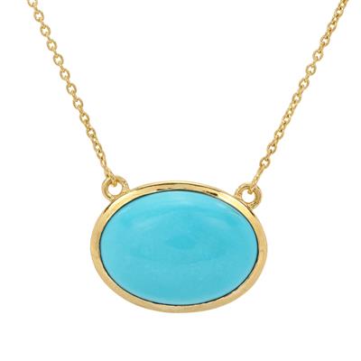 Sleeping Beauty Turquoise Necklace in Gold Plated Sterling Silver 10cts