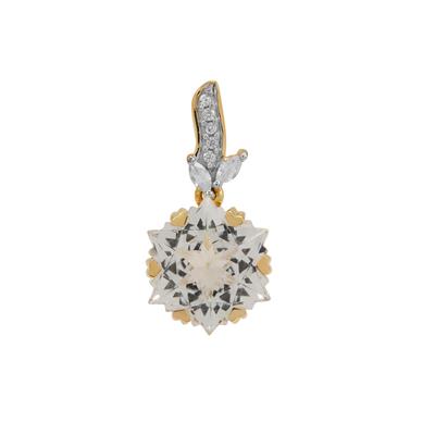 Wobito Snowflake cut Cullinan Topaz Pendant With White Zircon in 9K Gold 5.90cts 