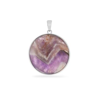 Banded Amethyst Pendant in Sterling Silver 41.80cts 