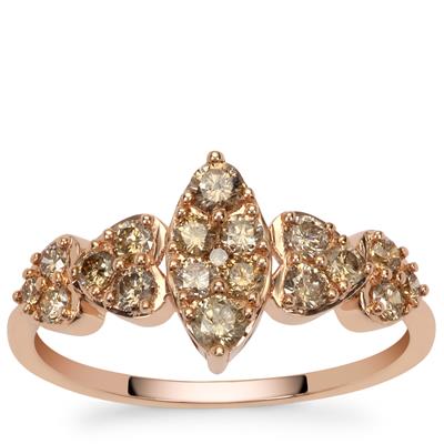 Cape Champagne Diamonds Ring in 9K Rose Gold 0.75ct
