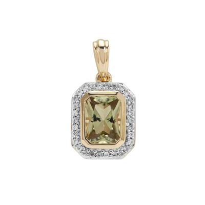Csarite® Pendant with White Zircon in 9K Gold 1.95cts