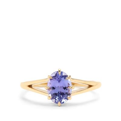 AA Tanzanite Ring in 9K Gold 1.25cts
