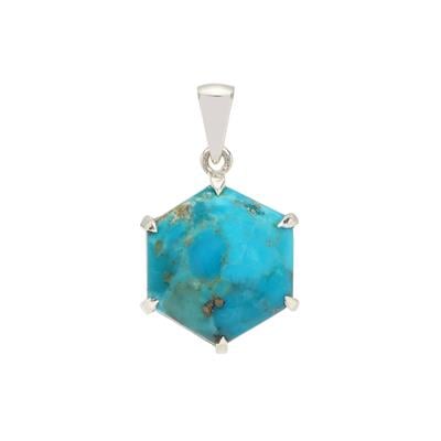 Bonita Blue Turquoise Pendant in Sterling Silver 8.45cts
