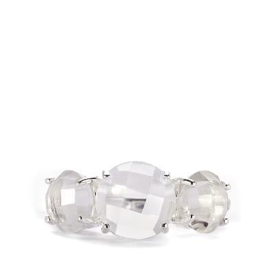 Golconda Quartz Ring with White Zircon in Sterling Silver 6.31cts