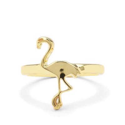 flamingo Ring in Gold Plated Sterling Silver