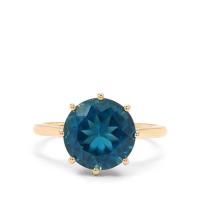 London Blue Topaz Ring in 9K Gold 6.25cts