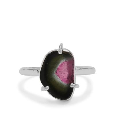 Parti Colour Tourmaline Ring in Sterling Silver 2.60cts