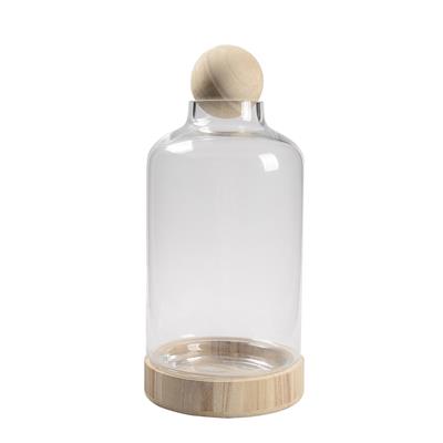Glass Terrarium with Wooden Base and Stopper 17x30cm