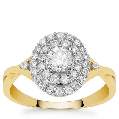 Diamonds Ring in 9K Gold 0.76cts