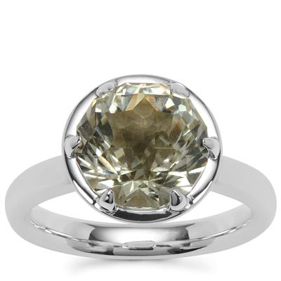 Eden Cut Prasiolite Ring in Britannia Silver 4.15cts