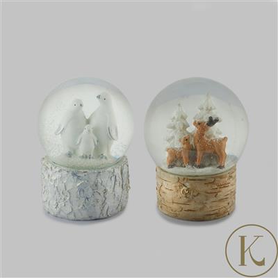 Kimbie Home 10cm Christmas Snow Globe with Clear Quartz Gemstones 70cts