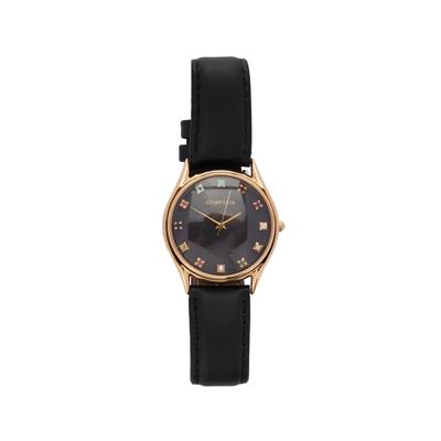 Multi-Gem Birthstone Gold Tone Stainless Steel Watch 