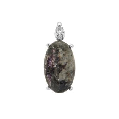 Yooperlite Pendant with White Zircon in Sterling Silver 13.75cts