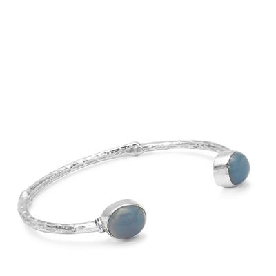 Blue Opal Bangle  in Sterling Silver 8cts