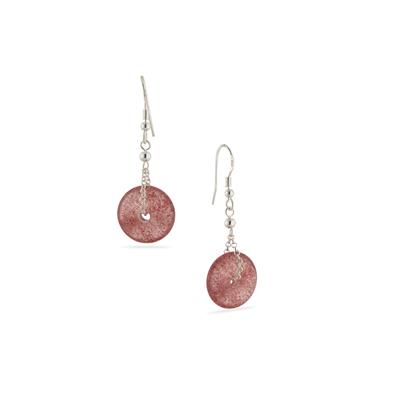 Strawberry Quartz Earrings in Sterling Silver 19cts