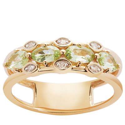 Kijani Garnet Ring with Diamonds in 9K Gold 1.10cts