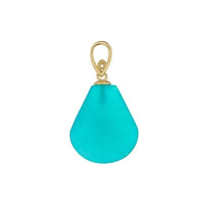 Amazonite Pendant with White Topaz in Gold Tone Sterling Silver 8.75cts