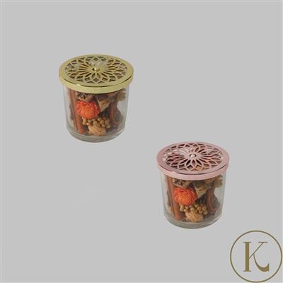 Kimbie Home Mandarin & Cinnamon Pot Pourri - Gold or Rose Gold Colour Lid Option 