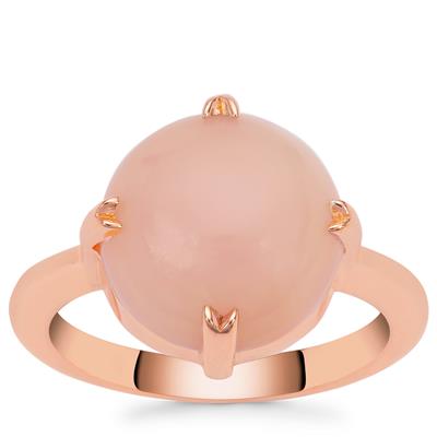 Peruvian Pink Opal Ring in Rose Gold Plated Sterling Silver 3.60cts