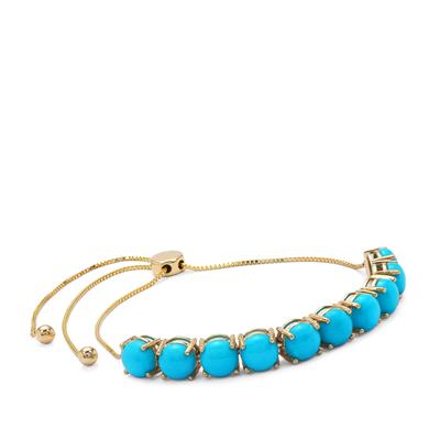 Sleeping Beauty Turquoise Slider Bracelet in 9K Gold 8cts