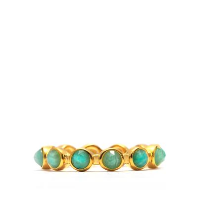 Amazonite Ring in Gold Tone Sterling Silver 1.50cts