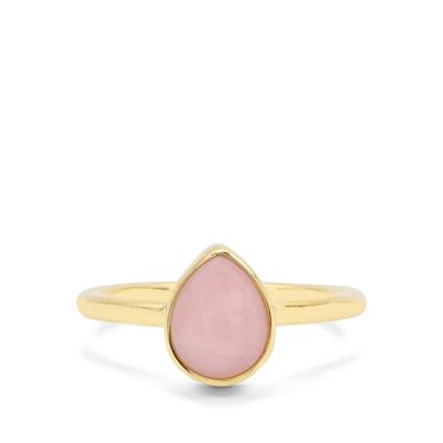 Peruvian Pink Opal Ring in Gold Plated Sterling Silver 1.66cts