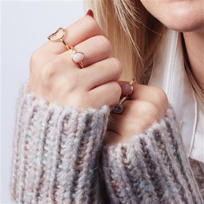 Peruvian Pink Opal Ring in Gold Plated Sterling Silver 1.66cts