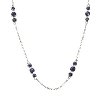 Madagascan Blue Sapphire Necklace in Sterling Silver 2.45cts