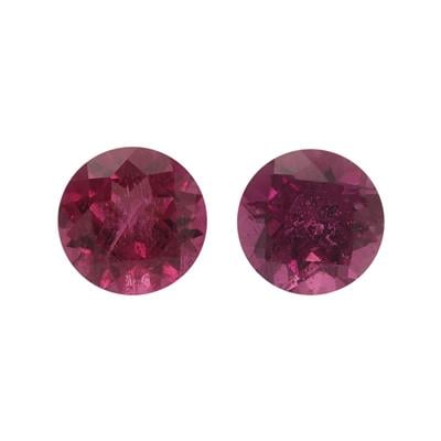 0.4cts Nigerian Rubellite 4mm Round Pack of 2 (H)