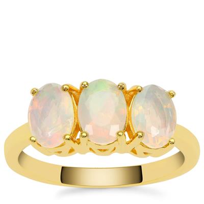 Ethiopian Opal Ring in Gold Plated Sterling Silver 1.45cts