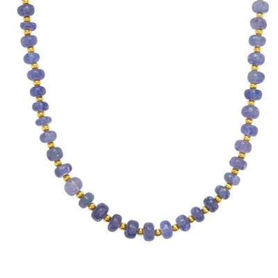 Tanzanite Necklace in Gold Plated Sterling Silver 42cts