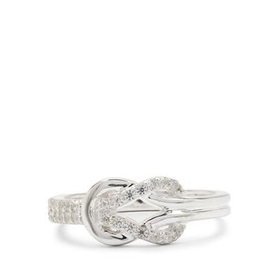 White Zircon Ring in Sterling Silver 0.24ct