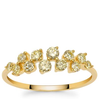 Natural Canary Diamonds Ring in 9K Gold 0.56ct