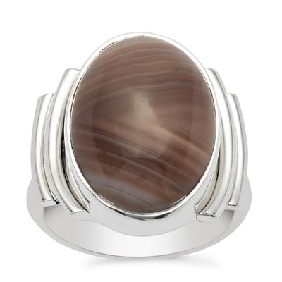 Sterling Silver Agate Ring, Leopard Print Agate Jewellery, online Minimalist Jewellery, US Size 9, UK Size R