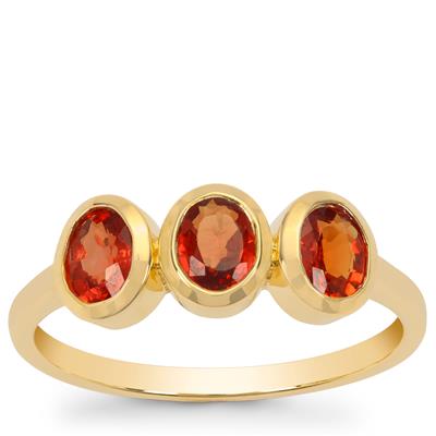Ceylon Padparadscha Sapphire Ring in 9K Gold 1.20cts