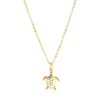Turtle Necklace in Gold Tone Sterling Silver 2g