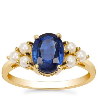 Nilamani Ring with Akoya Cultured Pearl in 9K Gold (2 MM)