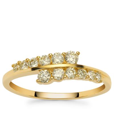 Natural Yellow Diamonds Ring in 9K Gold 0.54ct