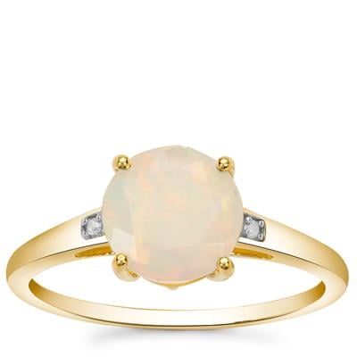 Ethiopian Opal Ring with Diamonds in 9K Gold 1.25cts