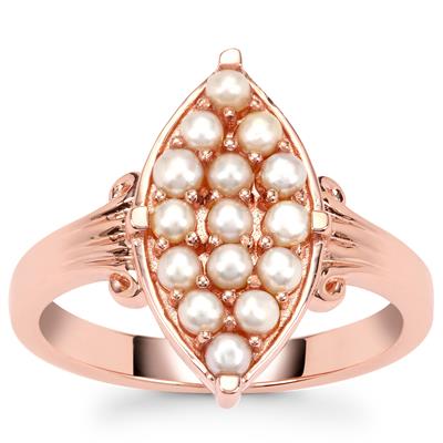 Indonesian Seed Pearls Ring in Rose Gold Plated Sterling Silver (2.20MM)