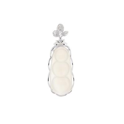 Branca Onyx Pendant with White Topaz in Sterling Silver 17.05cts