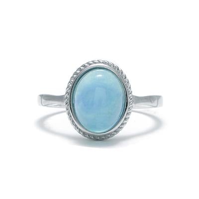 Aquamarine Ring in Sterling Silver 2ct