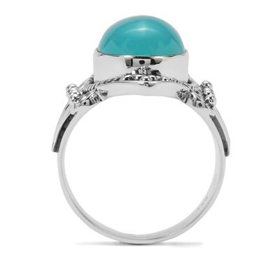 Imperial Aqua Chalcedony Ring in Sterling Silver 6cts | Gemporia