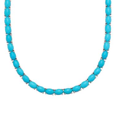 Sleeping Beauty Turquoise Necklace in Sterling Silver 33.10cts