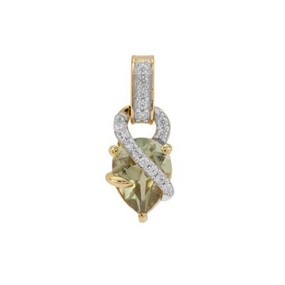 Csarite® Pendant with White Zircon in 9K Gold 1.25cts
