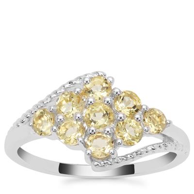 Yellow Beryl Ring in Sterling Silver 0.94ct