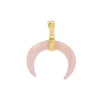 Pink Chalcedony Pendant in Gold Plated Sterling Silver 11cts