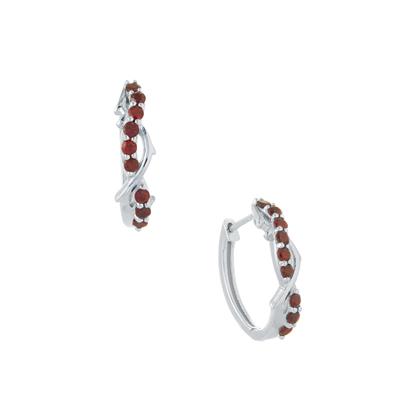 Red Garnet Earrings in Sterling Silver 0.90cts