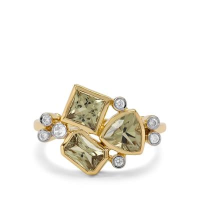 Csarite® Ring with White Zircon in 9K Gold 2.30cts
