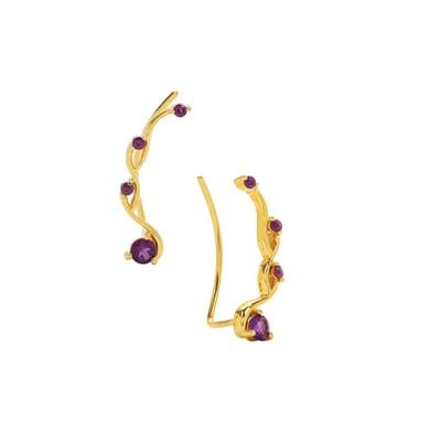 Amethyst EarVines in Gold Plated Sterling Silver 0.80cts 